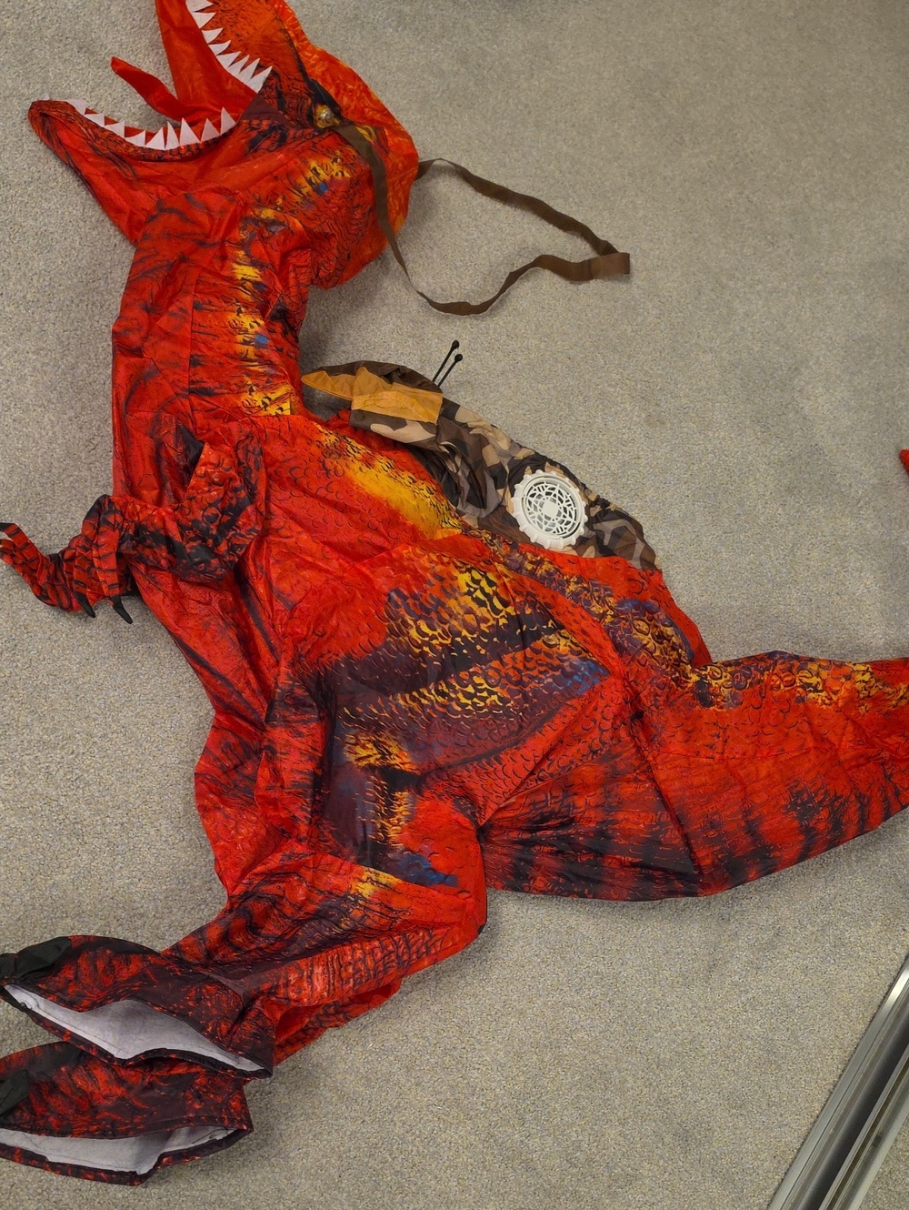 Inflatable Red Dinosaur Costume for Pets Reptile